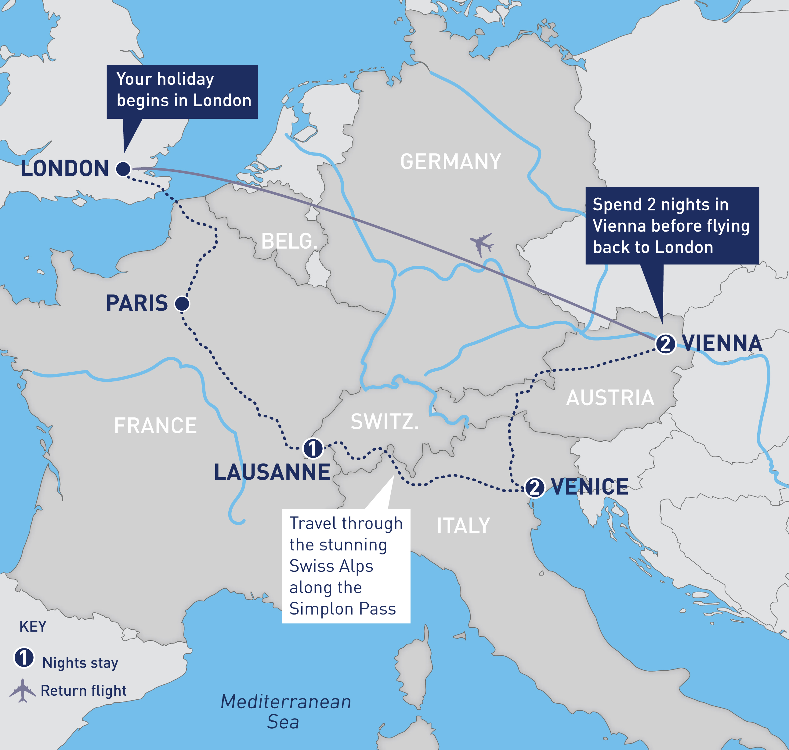 Vienna Milan Mapa